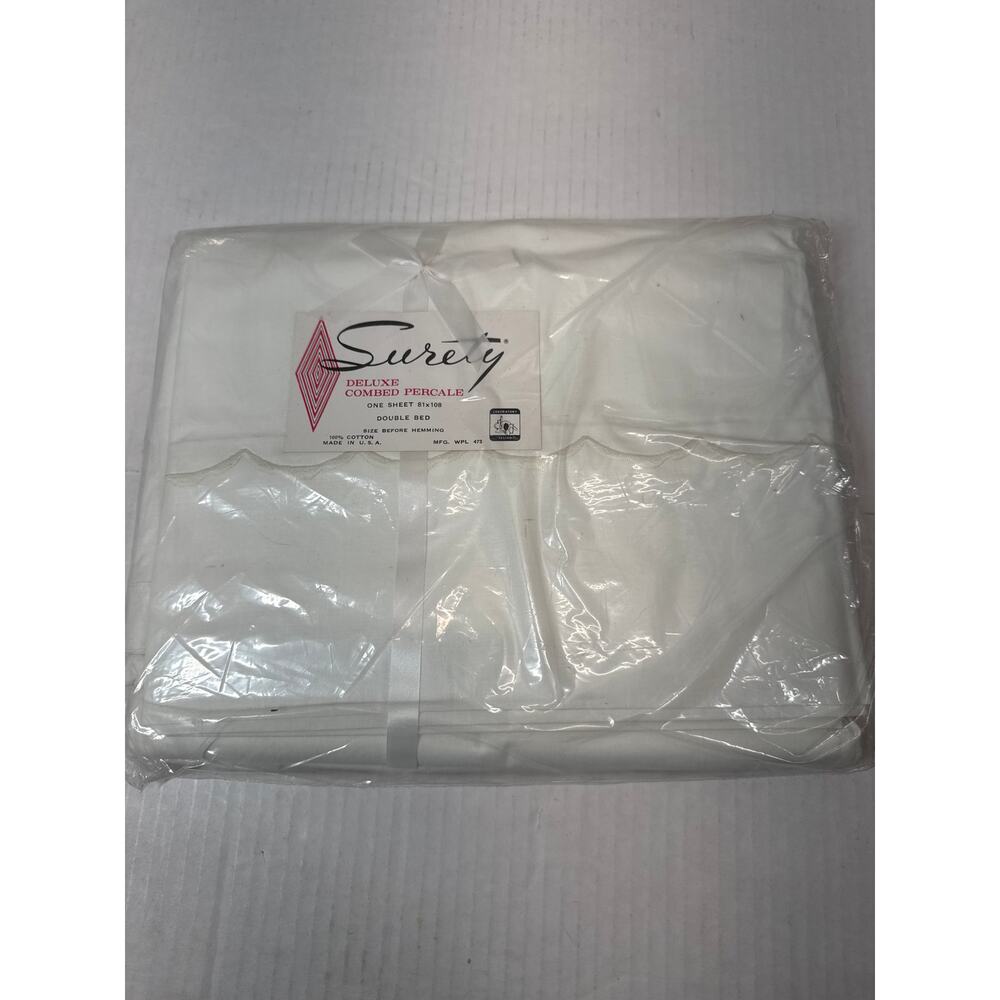 Serenity Surety 100% Cotton Percale Flat Double‎ Full 81x108 Made in USA